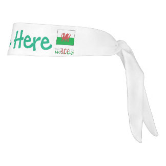 Wales Welsh Flag Green Personalized Name Tie Headband