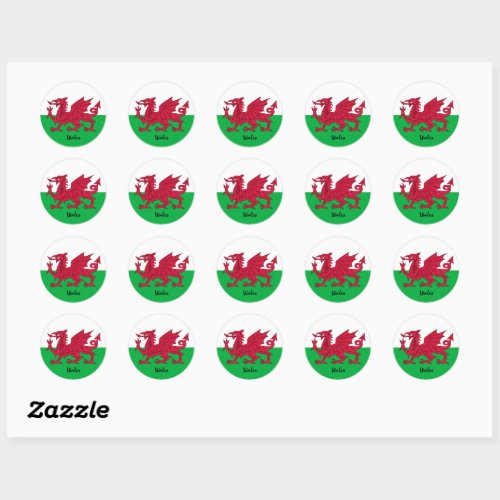 Wales  Welsh flag patriots holiday  sports Classic Round Sticker