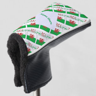 Wales Welsh Flag Tiled Green Personalized Golf Head Cover