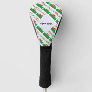Wales Welsh Flag Tiled Personalized Name Golf Head Cover
