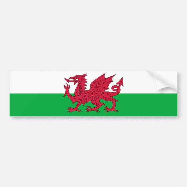Wales/Welsh Flag - United Kingdom Bumper Sticker (Front)