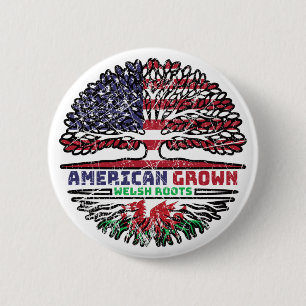 Wales Welsh US American USA United States Tree Button