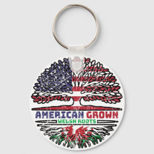 Wales Welsh US American USA United States Tree Keychain