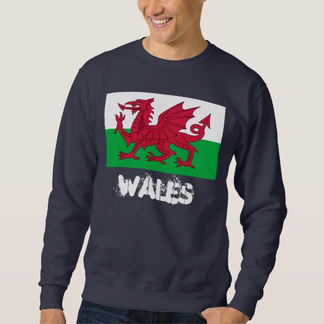 Wales with Welsh flag Sweatshirt (Front)