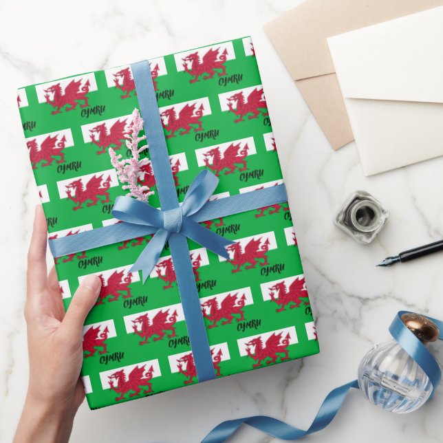 Wales Wrapping Paper, Welsh Flag patriotic Paper (Gifting)