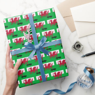 Wales Wrapping Paper, Welsh Flag patriotic Wrapping Paper