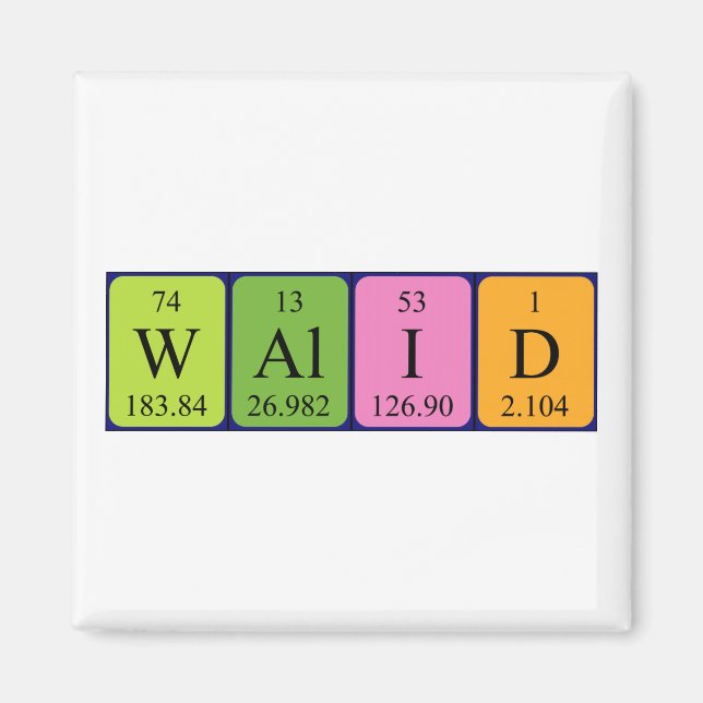 Walid periodic table name magnet (Front)
