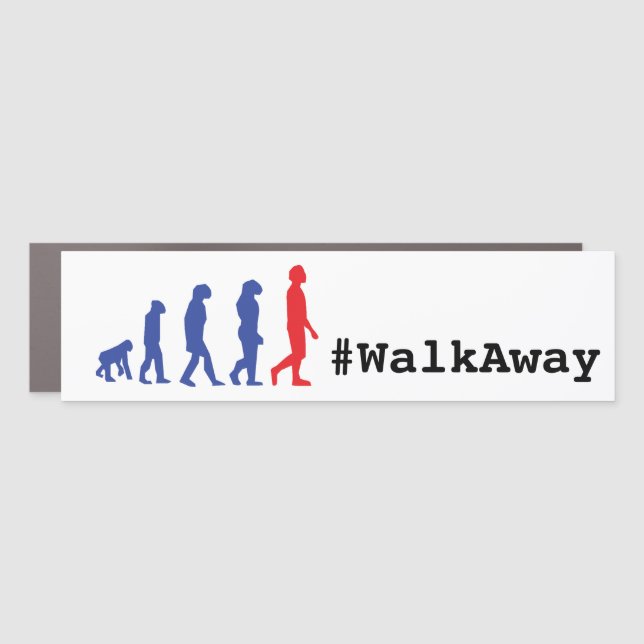 Walk Away From Leftist Lies Walkaway Evolution Car Magnet (Front)