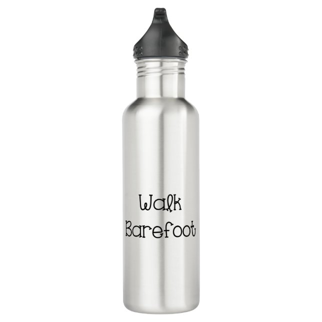 Walk Barefoot Text Sayings Stainless Steel Water Bottle (Right)