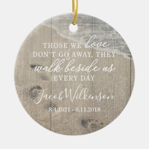 Walk Beside Us Memorial Ceramic Photo Ornament