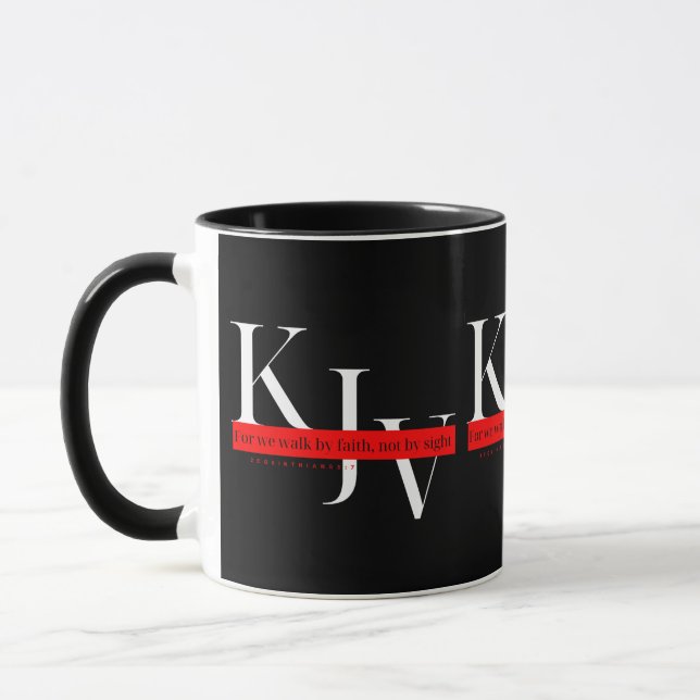 Walk by Faith 2 Corinthians 5:7 KJV Bible Verse Mug (Left)