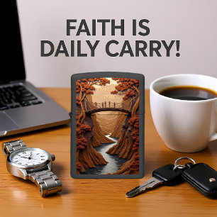 Walk By Faith Arch Bridge River Gorge Zippo Lighter