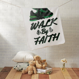 Walk By Faith Bible Quote Baby Blanket
