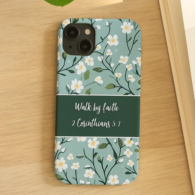 Walk by Faith Bible Verse Floral Case-Mate iPhone Case (Creator Uploaded)