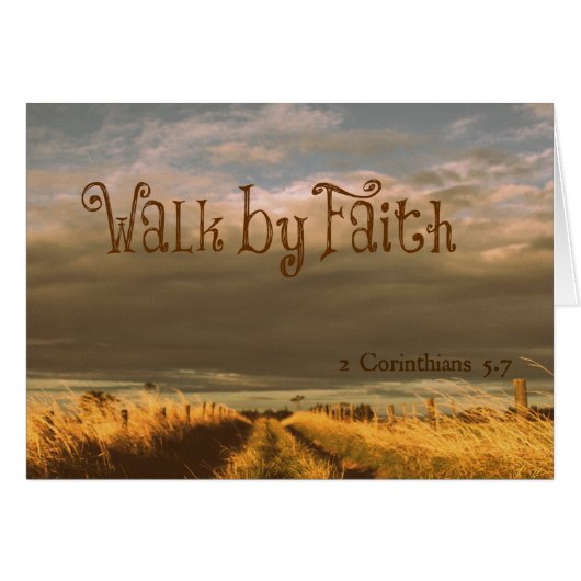 Walk by Faith Bible Verse Scripture Cards (Front Horizontal)