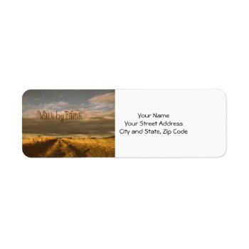 Walk By Faith Bible Verse Scripture Label by Christian_Quote at Zazzle