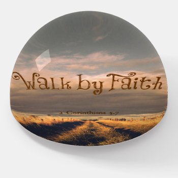 Walk By Faith Bible Verse Scripture Paperweight by Christian_Quote at Zazzle