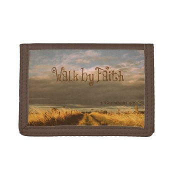 Walk By Faith Bible Verse Scripture Trifold Wallet by Christian_Quote at Zazzle