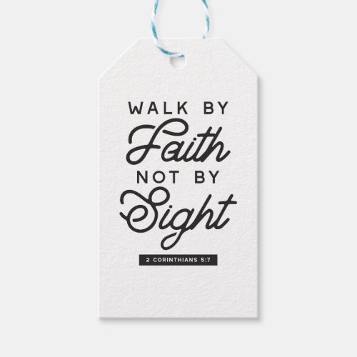 Walk by Faith Bible Verse Typography Design Gift Tags