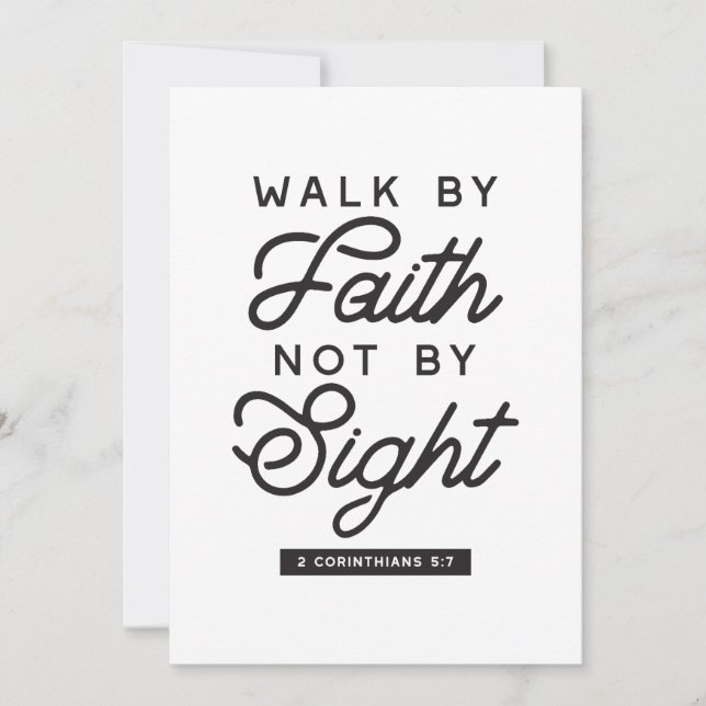 "Walk by Faith" Bible Verse Typography Design Holiday Card (Front)