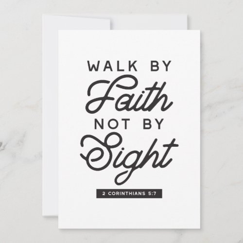 Walk by Faith Bible Verse Typography Design Holiday Card