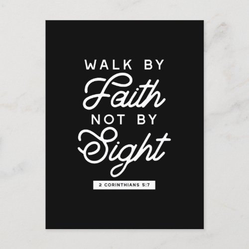 Walk by Faith Bible Verse Typography Design II Postcard