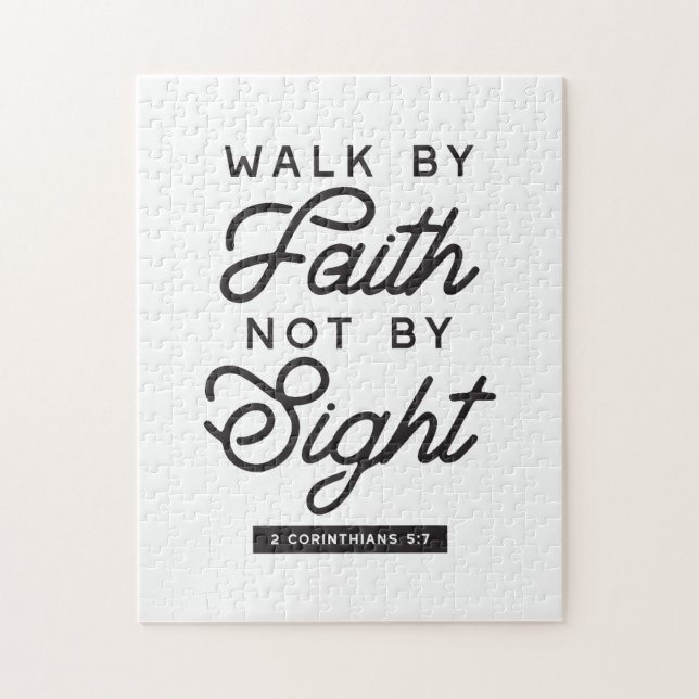 "Walk by Faith" Bible Verse Typography Design Jigsaw Puzzle (Vertical)