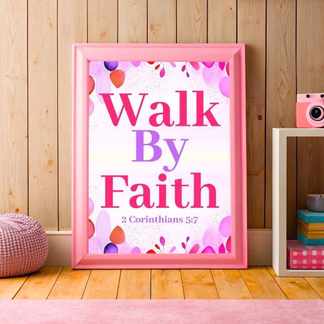 Walk By Faith Boho Christian Teen Girl Wall Art (Creator Uploaded)