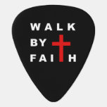 Walk by Faith Christian Cross Bible Quote Guitar Pick