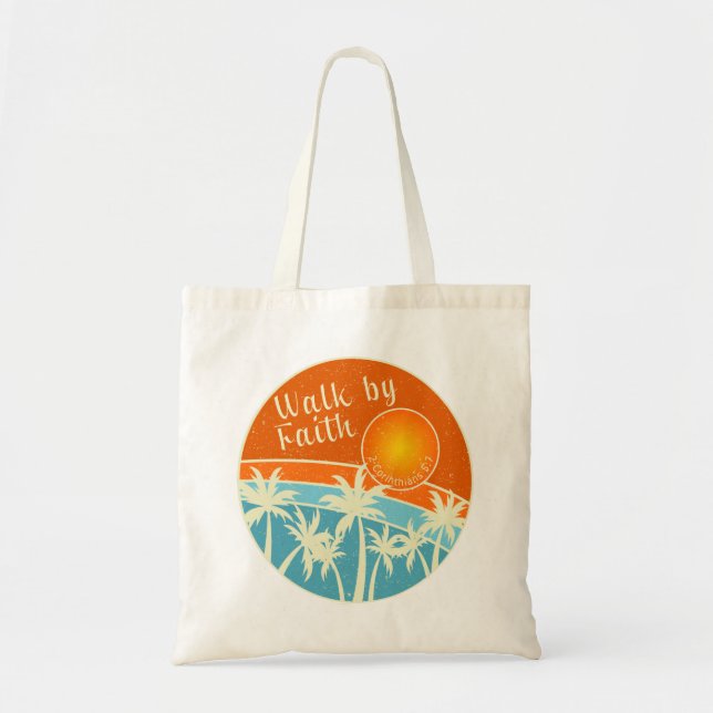 Walk by Faith Christian Design Tote Bag (Front)