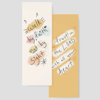 Walk by Faith Christian Hand Drawn Bookmarks