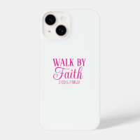 Walk by Faith Christian Living Pink Simple