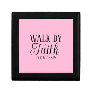 Walk by Faith Christian Living Soft Pink Simple Gift Box