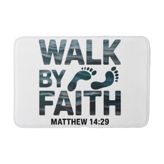 Walk By Faith Christian Ocean Bath Mat