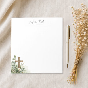 Walk by Faith Eucalyptus Cross Christian Notepad