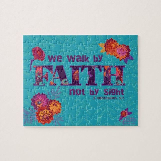 Walk By Faith Inspirational Scripture Christian Jigsaw Puzzle (Horizontal)