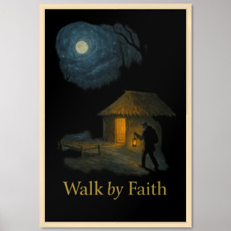 Walk by Faith Lantern Night Poster