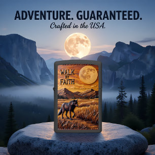 Walk By Faith Lone Wolf Journey Zippo Lighter