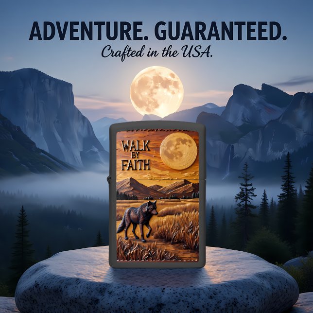 Walk By Faith Lone Wolf Journey Zippo Lighter (Creator Uploaded)