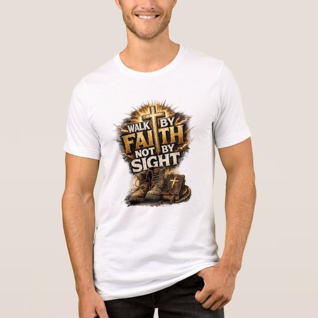 Walk By Faith Not By Sight Tri-Blend Shirt (Front)