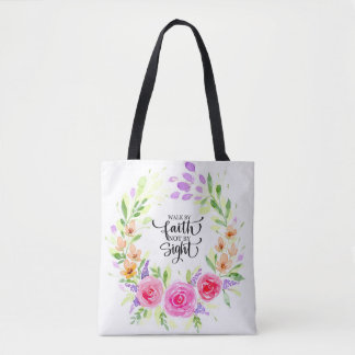 "Walk by faith not by sight" Woman fabric bag