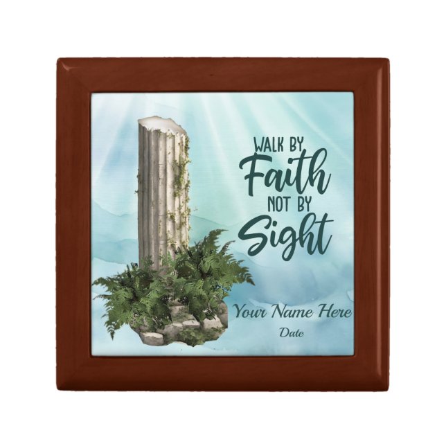 Walk by Faith Personalized OES Martha Keepsake Box (Front)