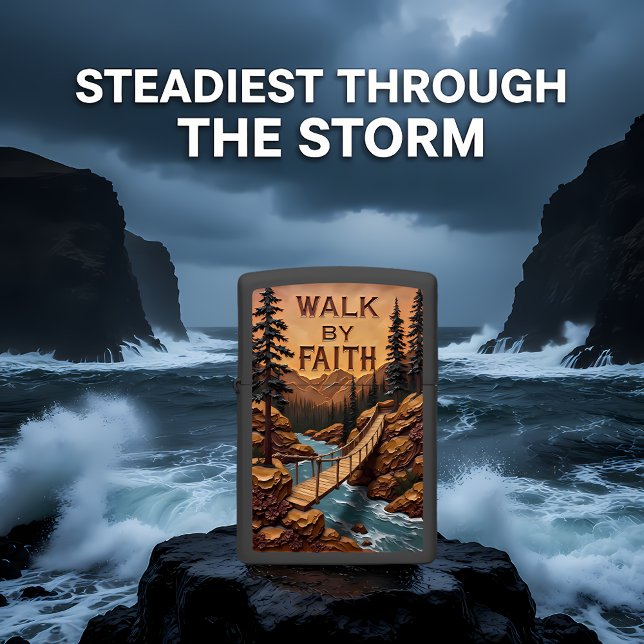 Walk By Faith River Bridge Canyon Zippo Lighter (Creator Uploaded)