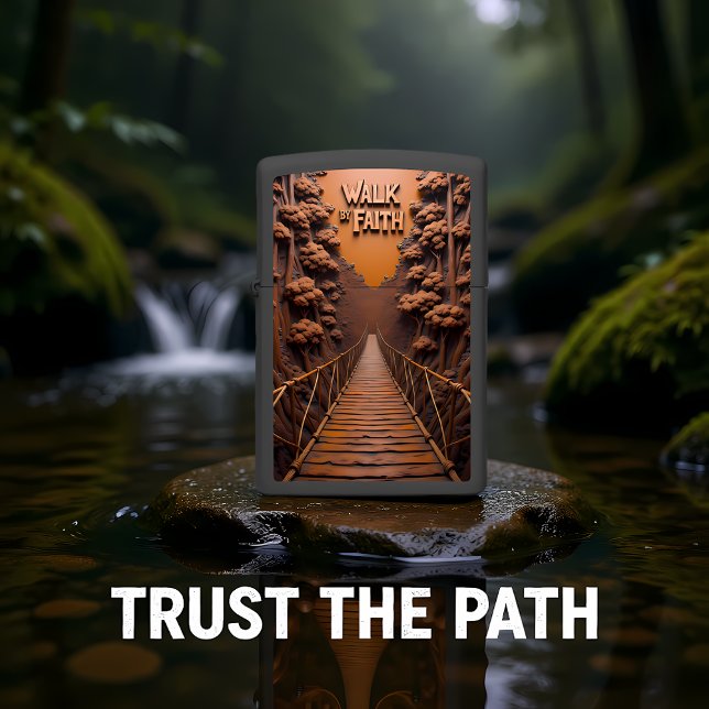 Walk By Faith Suspension Bridge Forest Zippo Lighter (Creator Uploaded)