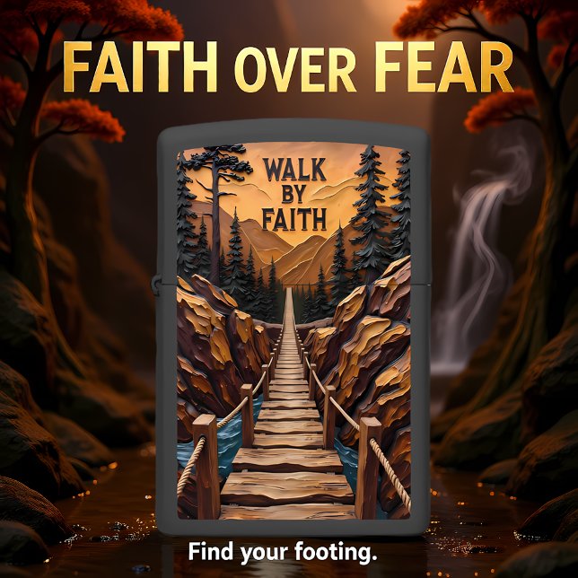 Walk By Faith Wood Bridge Canyon Zippo Lighter (Creator Uploaded)