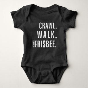 Walk Crawl Ultimate Frisbee - Throwing Frisbee Baby Bodysuit
