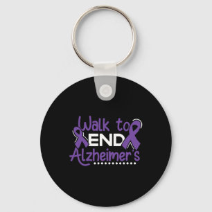 Walk Dementia Warrior Purple Ribbon Awareness Keychain