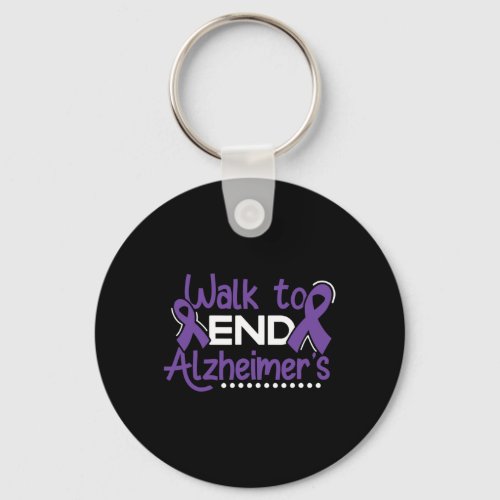 Walk Dementia Warrior Purple Ribbon Awareness  Keychain