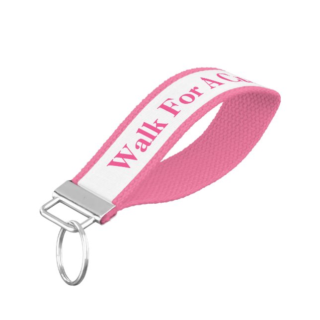 Walk For A Cure Wrist Band Keychain (Angled Down)