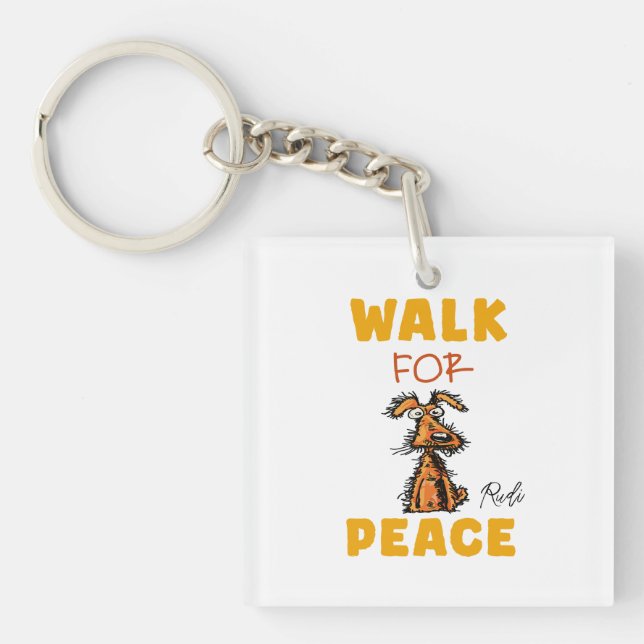 walk for peace  keychain (Front)